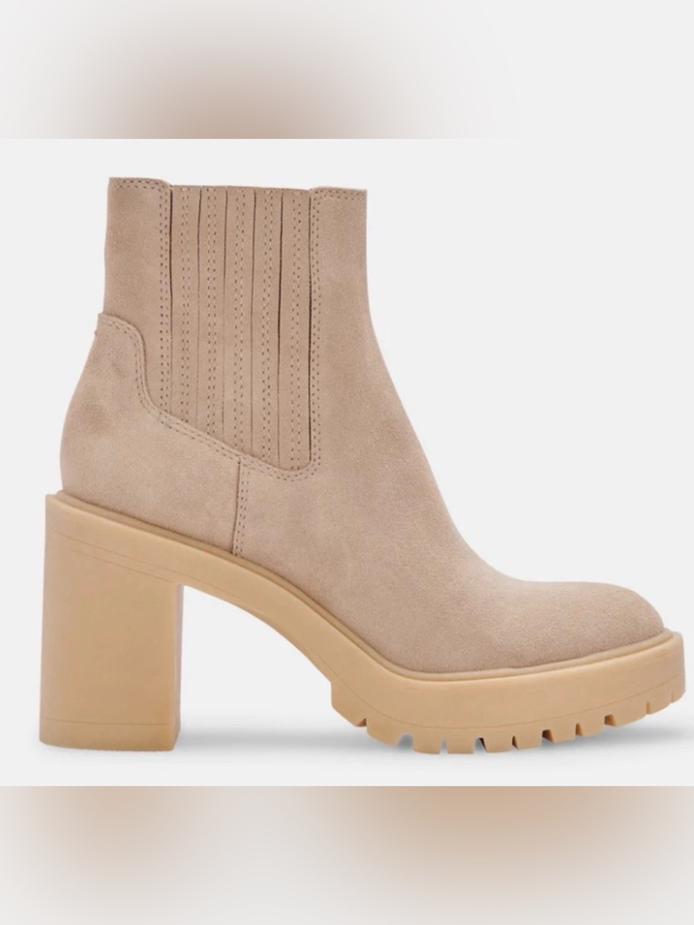 Dolce Vita Suede Platform Chelsea Boot - Beige